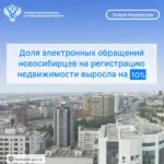 Доля электронных обращений новосибирцев на регистрацию недвижимости выросла на 10%